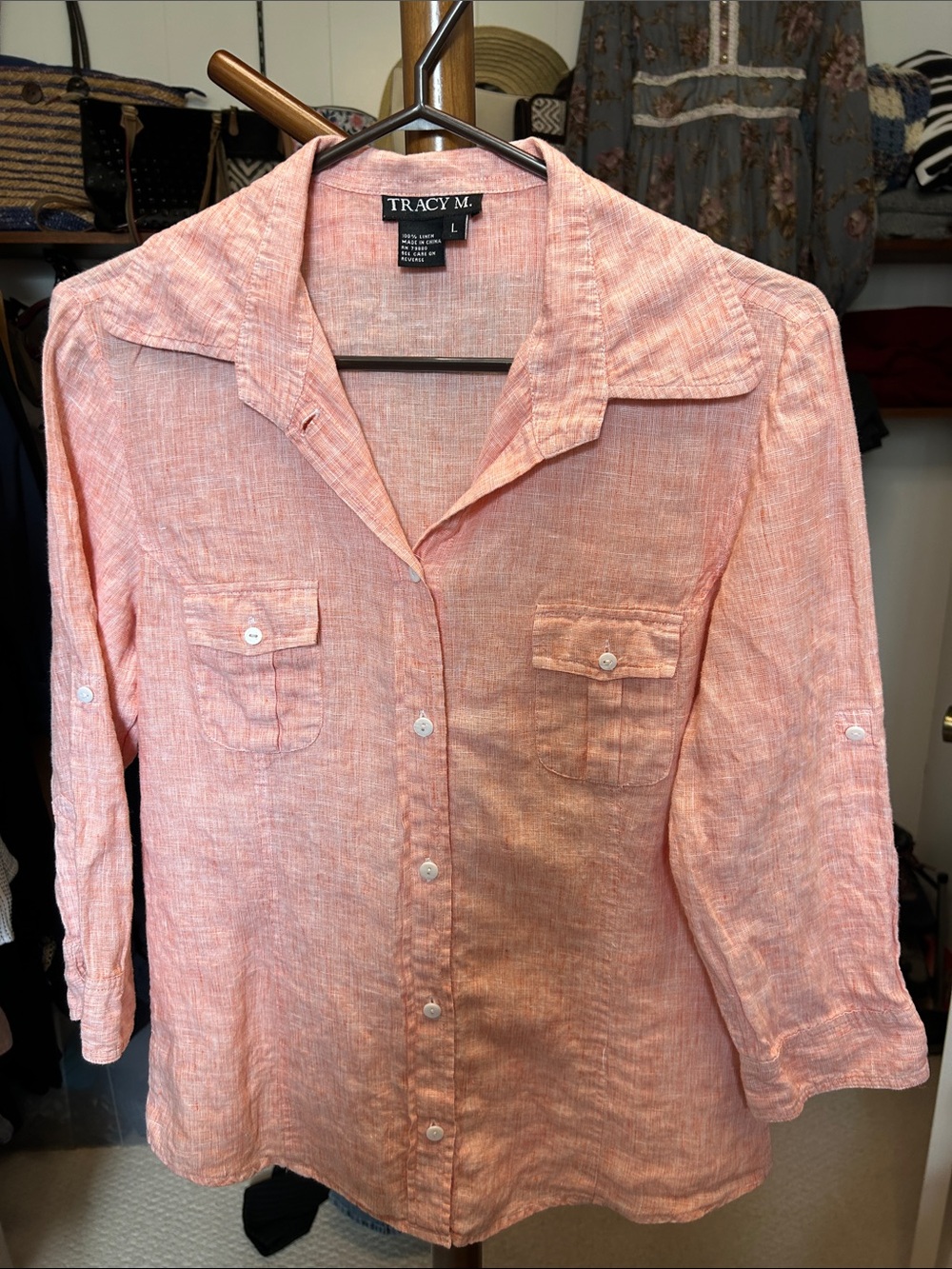 17. Tracy M linen button-down.